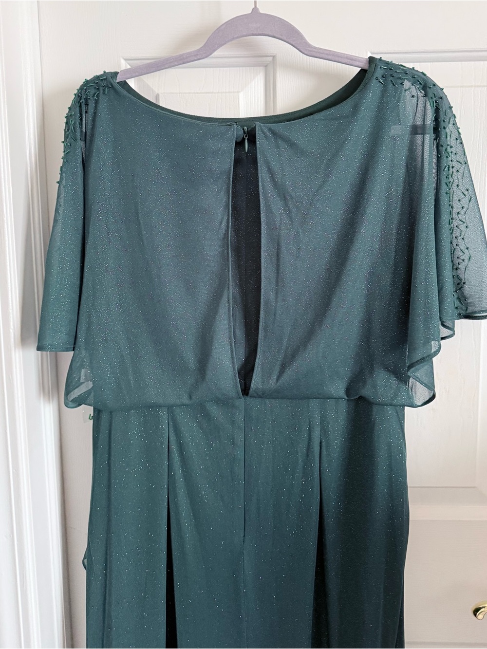 NWOT Emerald Green Sparkle Evening Dress Bridesmaid MOTB Gala Formal Full Length - Picture 8 of 13
